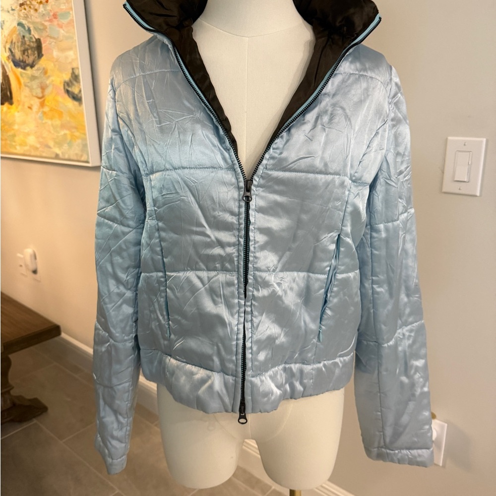 RED LINE Women's Light Blue Quilted Jacket with hidden hood